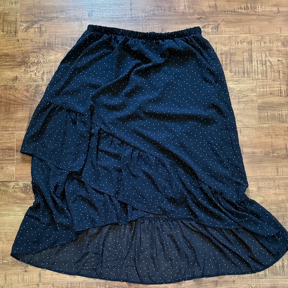 a new day Navy Polka Dot Midi Skirt
